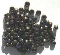 100 4x6mm Gunmetal AB Glass Crow Beads